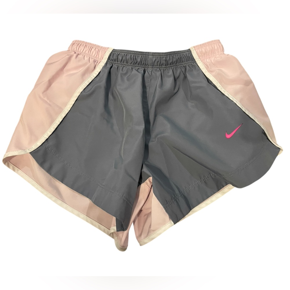 Nike Girls Running Shorts - Medium - Pink & Gray Dri-FIT Athletic Activewear‎